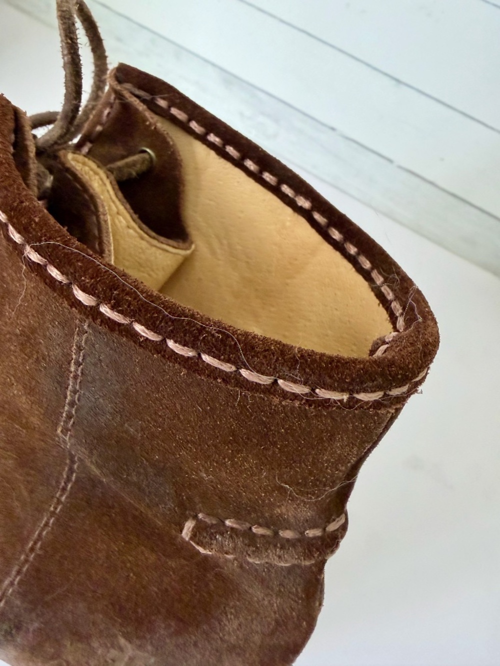 Frye Women’s Parker Toe Brown Suede Ankle Boot Heel Lace-up Size US 7.5 - Picture 4 of 14